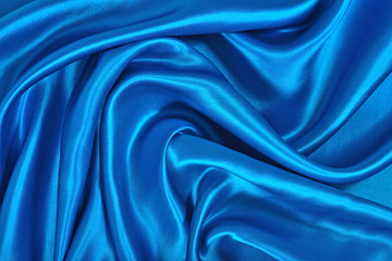 Natural blue satin fabric texture background