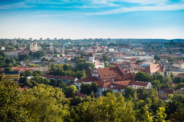 Fototapeta na wymiar view of downtown in Vilnius city, Lithuanian