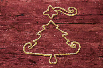 Fototapeta na wymiar Christmas tree greeting card