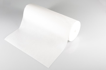 Blank paper roll on isolated white background