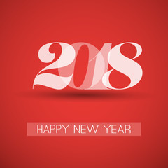 Fototapeta na wymiar Best Wishes - Happy New Year Greeting Card or Background, Creative Design Template - 2018