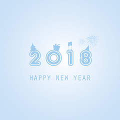  Best Wishes - Abstract Colorful Modern Styled New Year Card, Cover or Background Design Template with Numerals - 2018