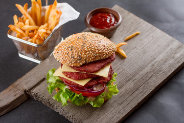 Fresh burger with cheese