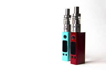 two e-cigarette (electronic cigarette, vape) isolated on the white background