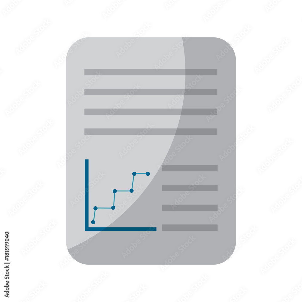 Poster document paper file with graph diagram business vector illustration