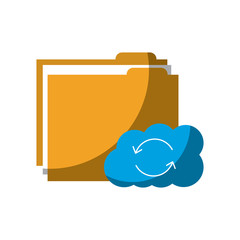 cloud folder storage sharing system file vector illustration