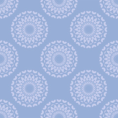 Seamless medallion pattern, vector. Vintage endless texture with circular elemnts 