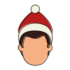 young man head with winter clothes vector illustration design