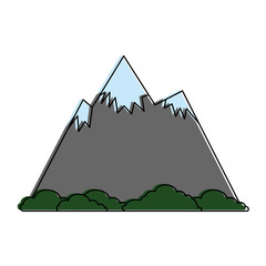 mountain with snow icon vector illustration design