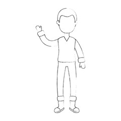 young man with winter clothes vector illustration design