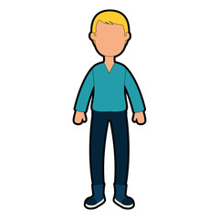 young man with winter clothes vector illustration design