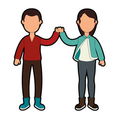 couple with winter clothes vector illustration design