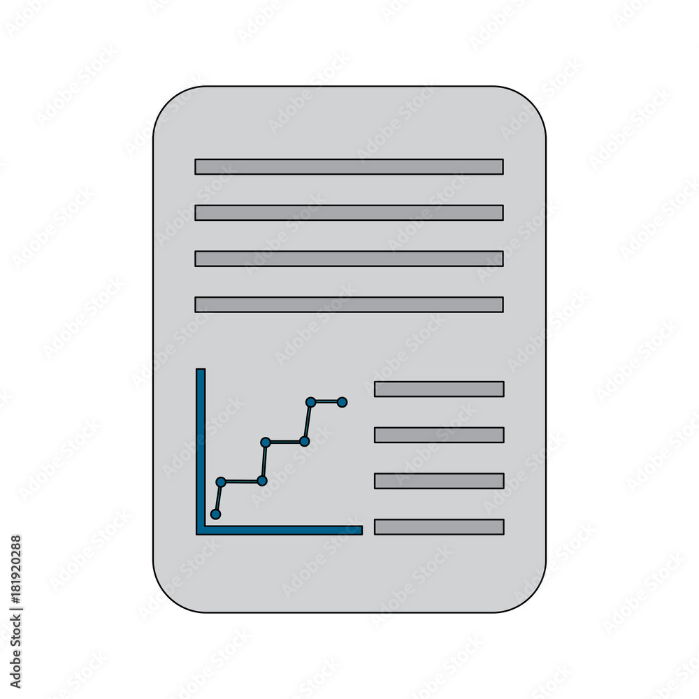 Poster document paper file with graph diagram business vector illustration