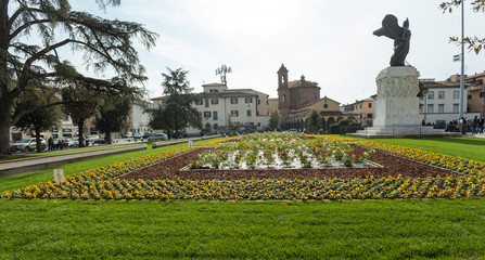  The bronze statue in Della Vittoria Square in Empoli
