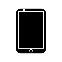 smartphone with blank screen icon image vector illustration design  black and white