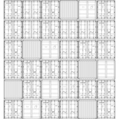 Shipping container isolated on white, vector illustration. Vector rendering of 3d