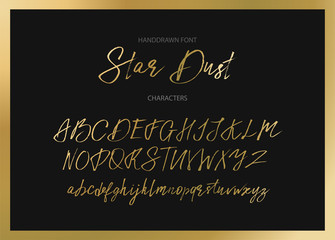 Star dust. Handdrawn vector font.