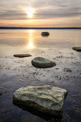 Idyllic spring sunset in Sweden