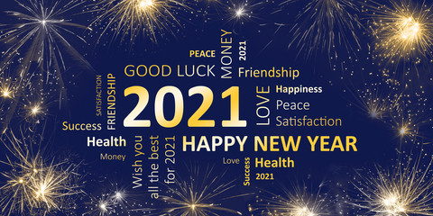 Happy new year 2021 greeting card