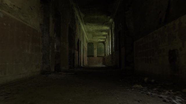 Walking in the abandoned building in Tskaltubo, Georgia