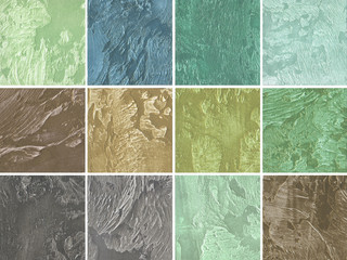 Образцы декоративного покрытия для стен в зеленом колорите