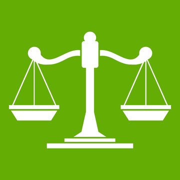 Scales of justice icon green
