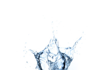 water splash in glass isolated on white background