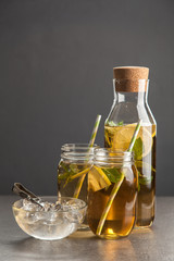 Ice tea with lemon and mint
