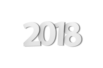 Word of 2018 Written with White Paper Letter