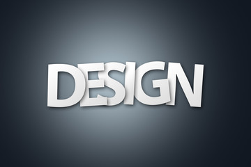 Fototapeta premium Word of Design Written with White Paper Letter