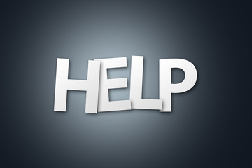 Word of Help Written with White Paper Letter