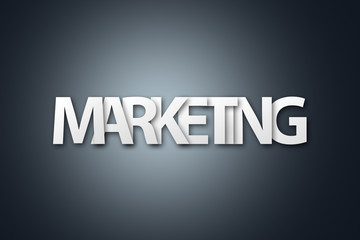 Word of Marketing Written with White Paper Letter