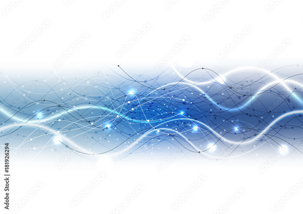 Poster vector white background abstract technology communication data science