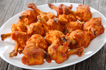 deep fried crispy tasty chicken winglets