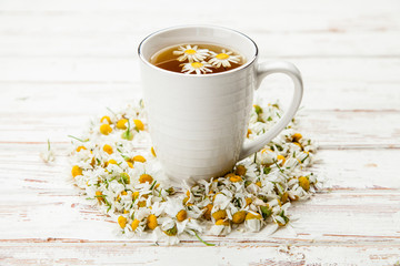 Cup of chamomile tea