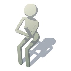 Stick man is pupil icon, isometric style