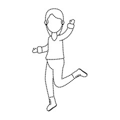 woman skating with winter clothes vector illustration design