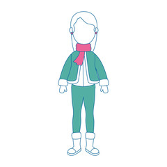 beautiful woman with winter clothes vector illustration design