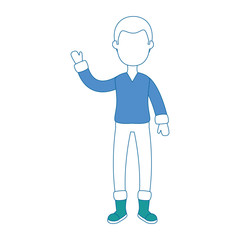 Obraz premium young man with winter clothes vector illustration design