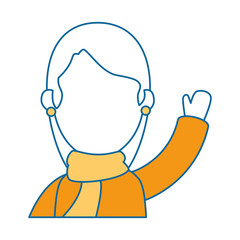 beautiful woman with winter clothes vector illustration design