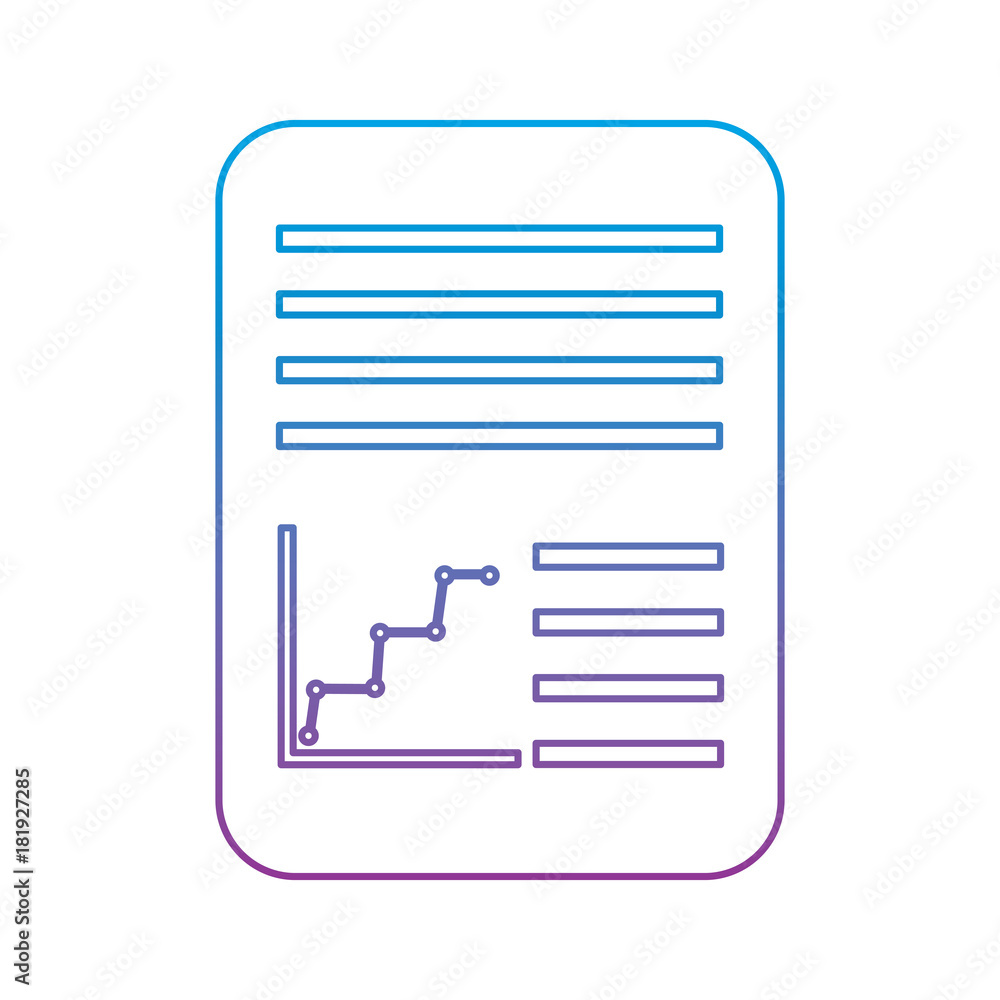 Poster document paper file with graph diagram business vector illustration