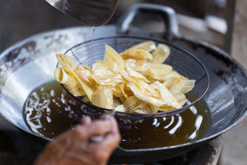 A fried banana chips