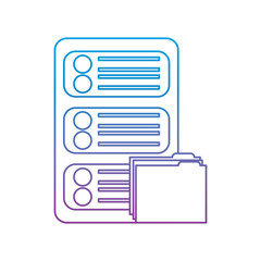 data center server folder file document organize vector illustration