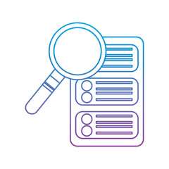data base center server magnifier search system technology vector illustration