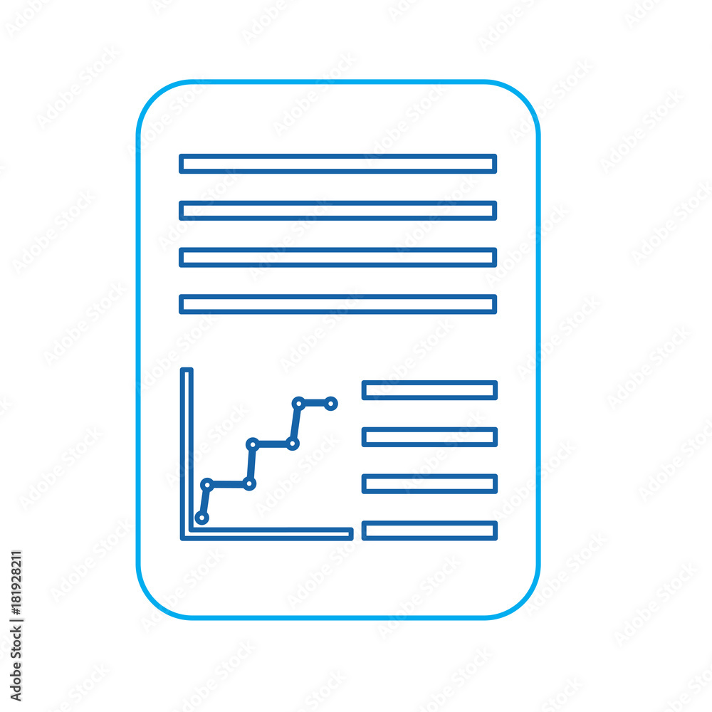 Poster document paper file with graph diagram business vector illustration