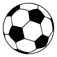 Fotobehang Voetbal bal pictogram, eenvoudige zwarte stijl © ylivdesign