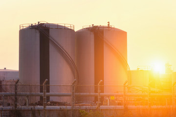 Natural gas storage tanks and oil tank