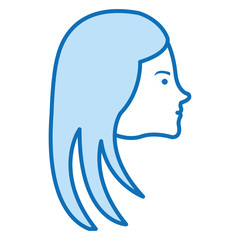 head profile woman avatar character vector illustration design