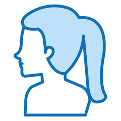 woman profile shirtless avatar character vector illustration design