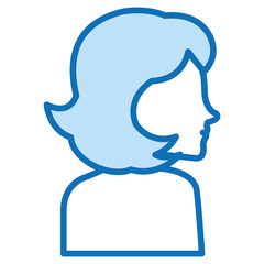 woman profile shirtless avatar character vector illustration design